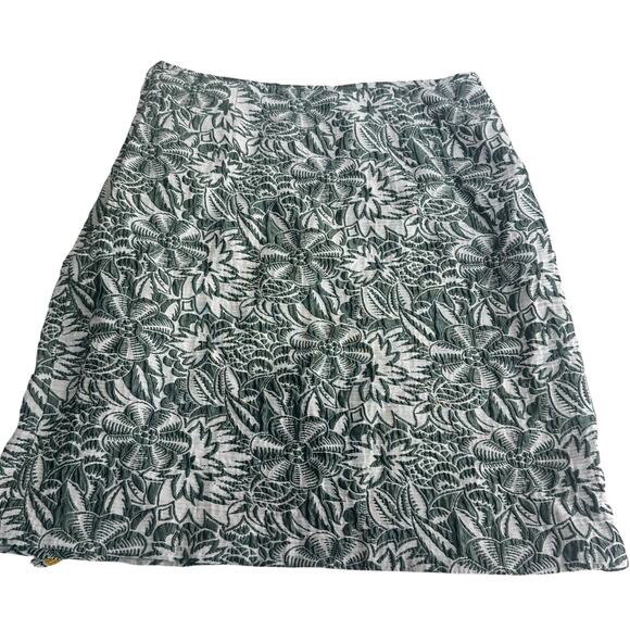 Anna Sui Floral Jacquard Mini Skirt Green A-Line Mod Retro Size 4 - Picture 2 of 6
